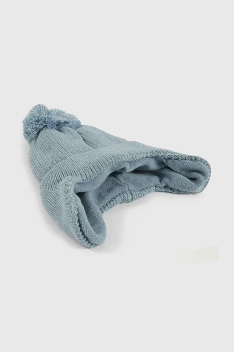 Gorro Tejido con Forro Azul