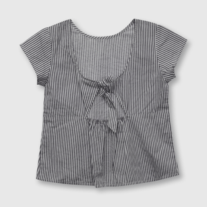 Blusa de niña listada azul (2 años a 12 años)