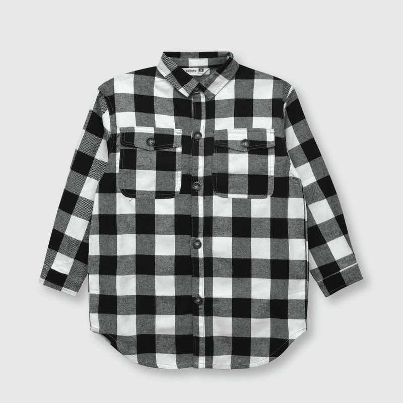 Blusa de niña cuadros negra (2 a 12 años)