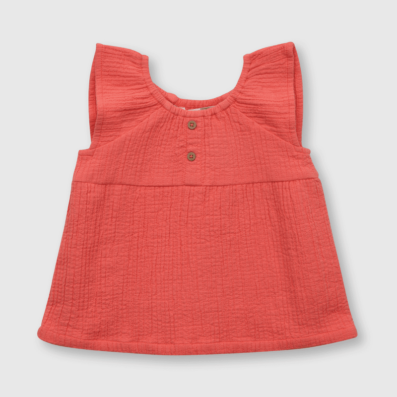 Blusa de bebe niña con botones rosada (3 a 36 meses)