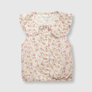 Blusa de niña flores beige (2 a 12 años)