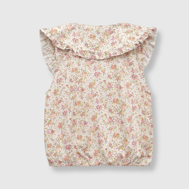 Blusa de niña flores beige (2 a 12 años)