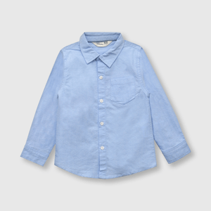Camisa de bebe niño oxford clasica celeste (3 a 36 meses)