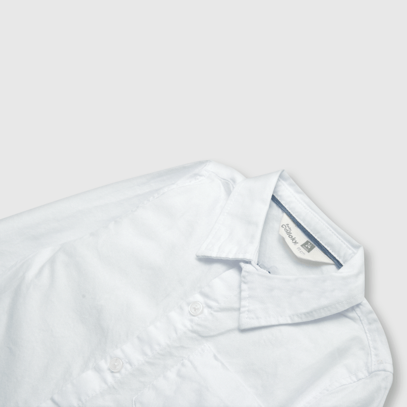 Camisa de bebe niño oxford clasica blanca (3 a 36 meses)