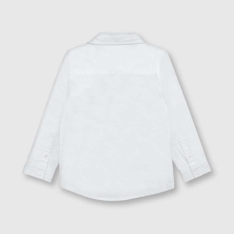 Camisa de bebé niño clasica oxford blanco (3 a 36 meses)