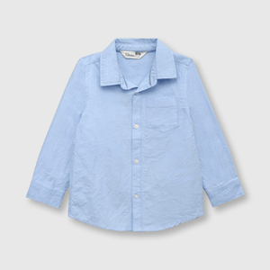 Camisa de bebé niño clasica oxford celeste (3 a 36 meses)