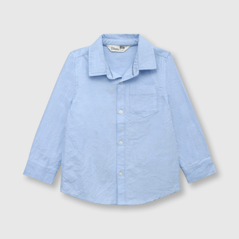 Camisa de bebé niño clasica oxford celeste (3 a 36 meses)