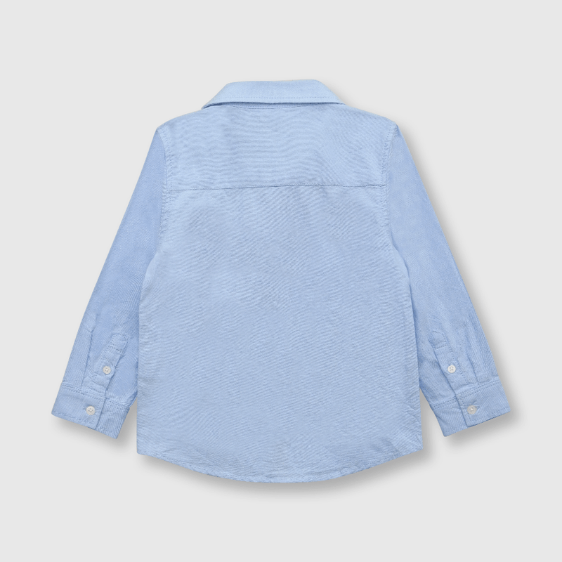 Camisa de bebé niño clasica oxford celeste (3 a 36 meses)