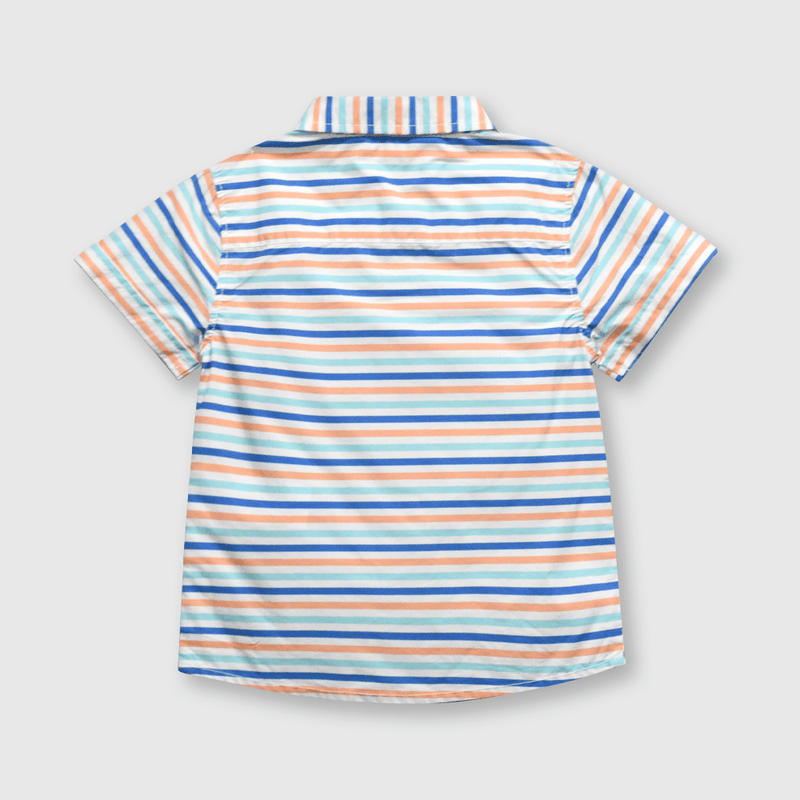 Camisa de bebé niño listada off white (3 a 36 meses)