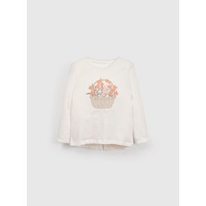 Polera Blanca Flores