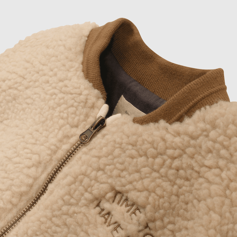Chaqueta Bomber Chiporro Cotele Beige