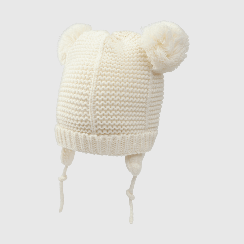 Gorro con Forro Jersey y Orejas Beige para Niña de 3 a 24 meses