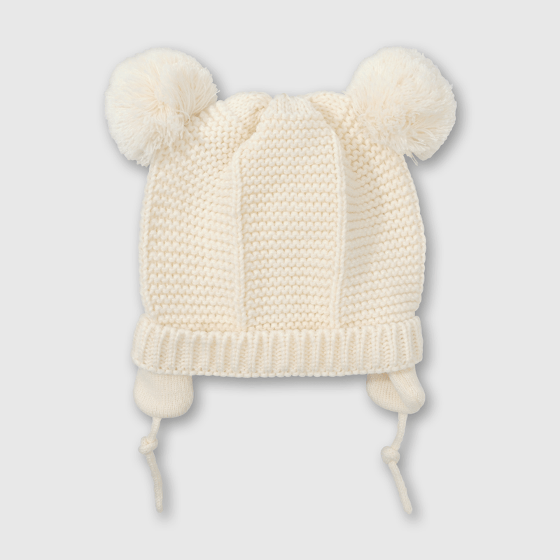 Gorro con Forro Jersey y Orejas Beige para Niña de 3 a 24 meses