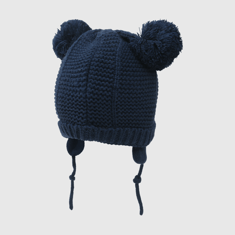 Gorro con Forro Jersey Azul y Orejas para Niño de 3 a 24 meses