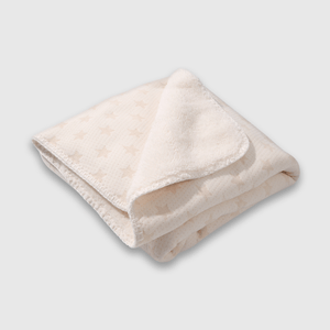 Manta Doble Capa con Forro Felpudo Beige de Bebé Unisex