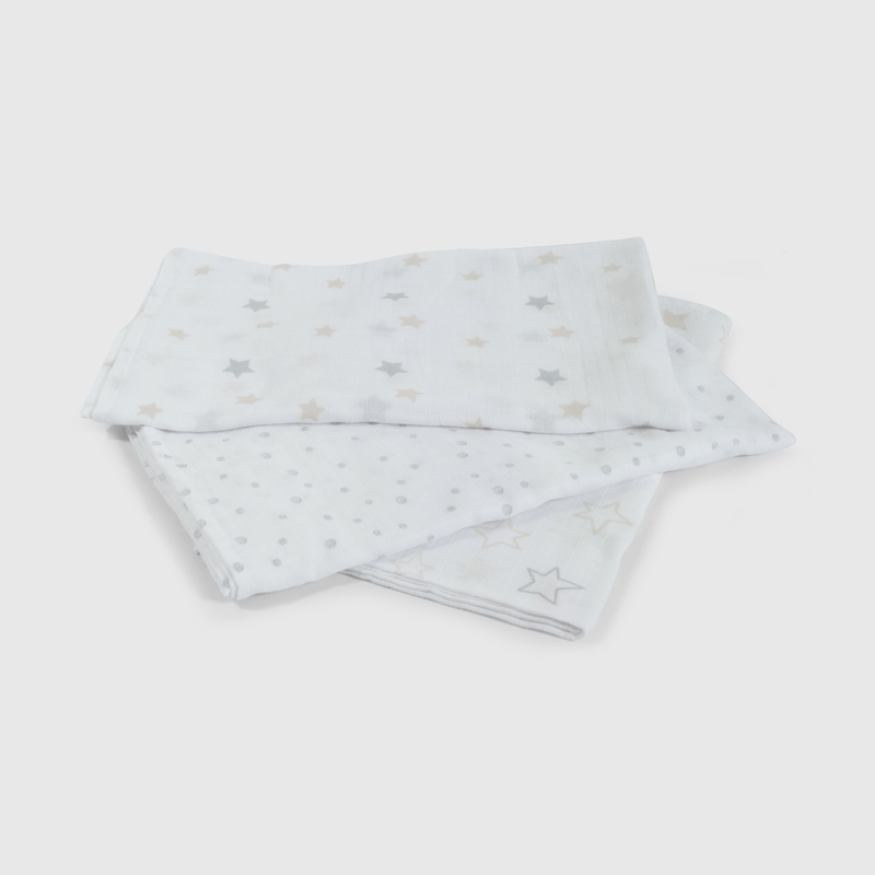 Pack 3 Pañal Muselina Blanco de Bebé Talle Único
