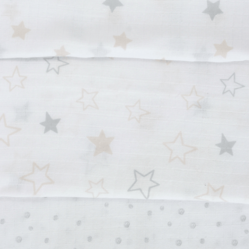 Pack 3 Pañal Muselina Blanco de Bebé Talle Único