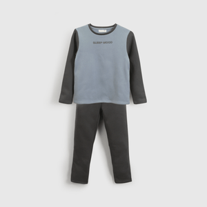 Pijama Franela Manga Larga Niño Negro de 2 a 12 años