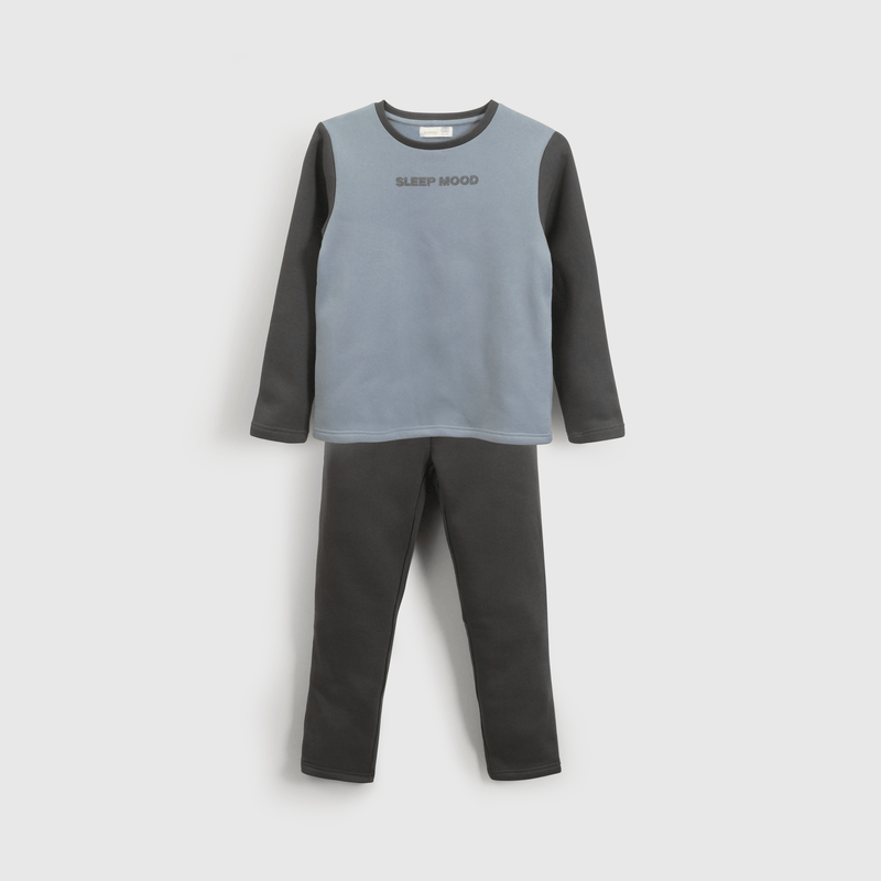 Pijama Franela Manga Larga Niño Negro de 2 a 12 años