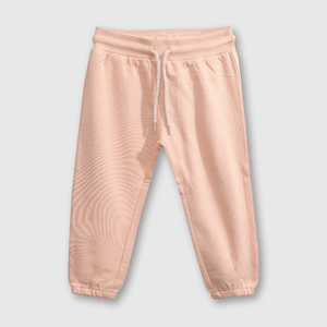 Pantalon Buzo Rosado con Carda Interior y Cintura Elasticada