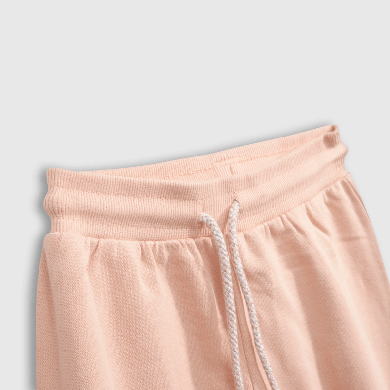 Pantalon Buzo Rosado con Carda Interior y Cintura Elasticada