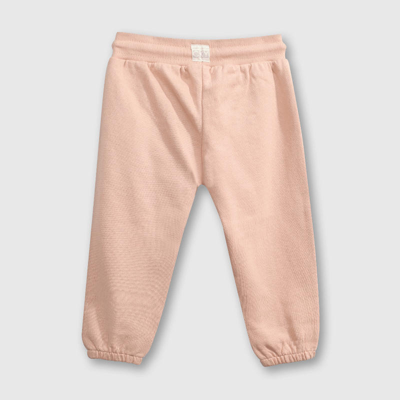 Pantalon Buzo Rosado con Carda Interior y Cintura Elasticada