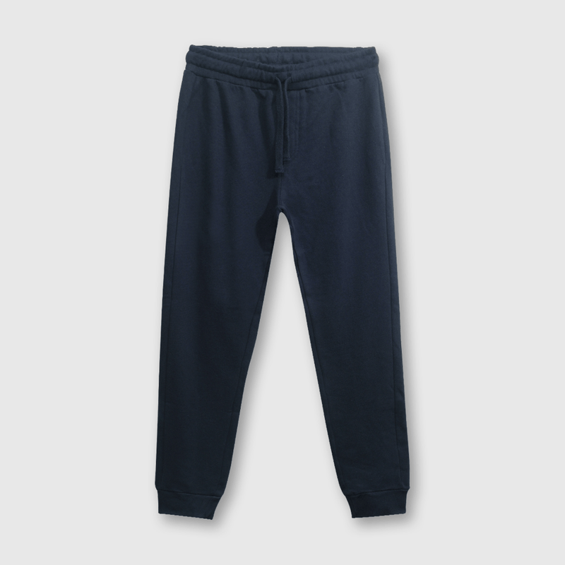 Pantalon Buzo Azul con Carda Interior y Cintura Elasticada