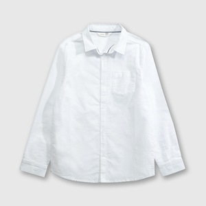 Camisa Oxford Clásica 100% Algodón Blanca para Niño de 3 a 12 años