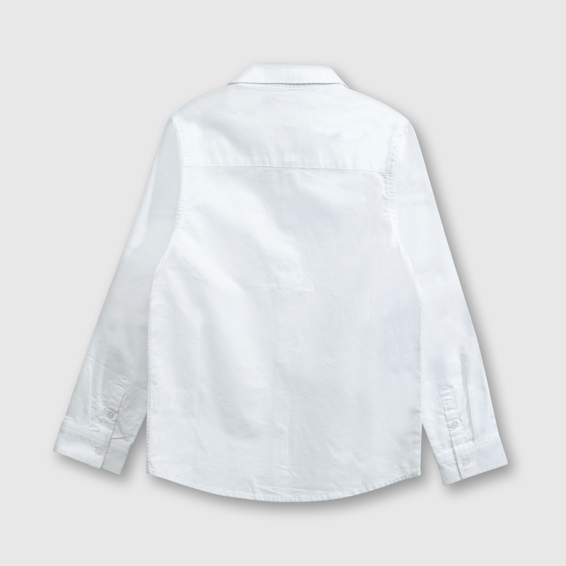Camisa Oxford Clásica 100% Algodón Blanca para Niño de 3 a 12 años