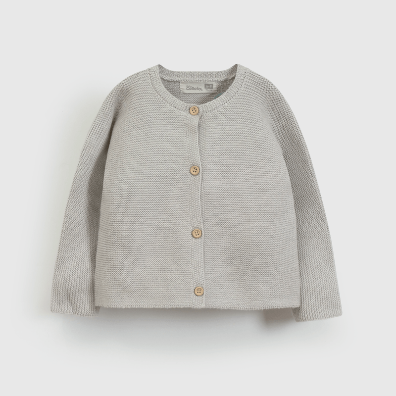 Chaleco de Algodón Gris con Botones Unisex para bebé de 0/3 a 9/12 meses