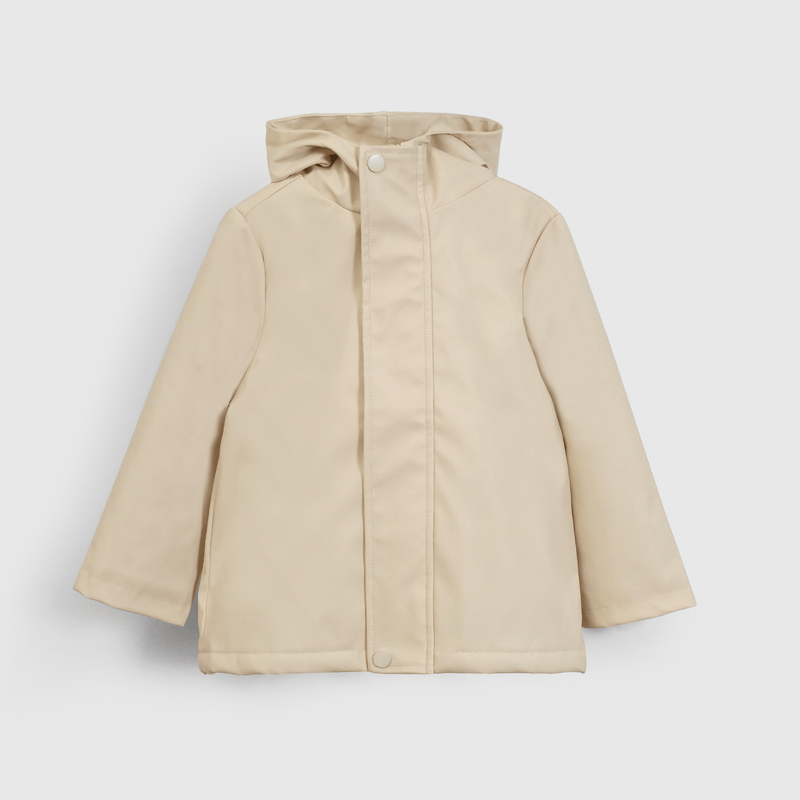 Chaqueta Beige Engomada con Forro y Gorro para bebé de 3/6 a 36 Meses