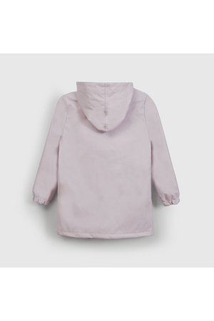 Chaqueta Morada Engomada con Forro de Jersey y Gorro para Niña