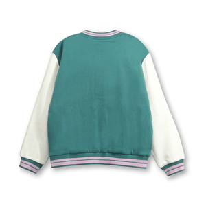 Chaqueta Polerón Estilo Varsity Bomber Verde para Niña de 3 a 12 años