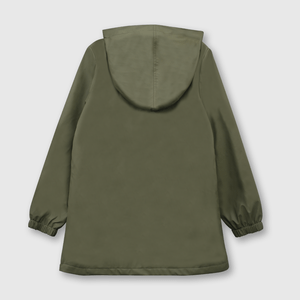 Chaqueta Verde Engomada con Forro de Jersey y Gorro para Niño