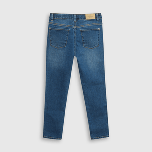 Jeans Denim Skinny Azul Elasticado con Cierre para Niña de 3 a 12 años