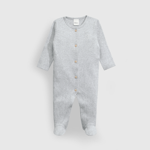 Conjunto de Algodón Gris con botón para bebé Unisex Estampa de Osito