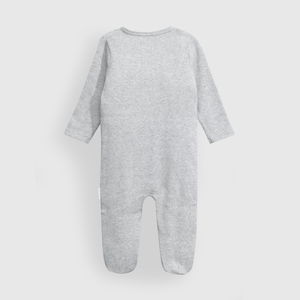 Conjunto de Algodón Gris con botón para bebé Unisex Estampa de Osito