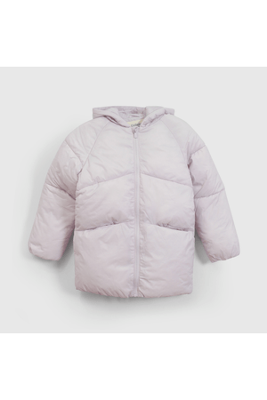 Parka Morada Acolchada con bolsillos y cierre para Niña