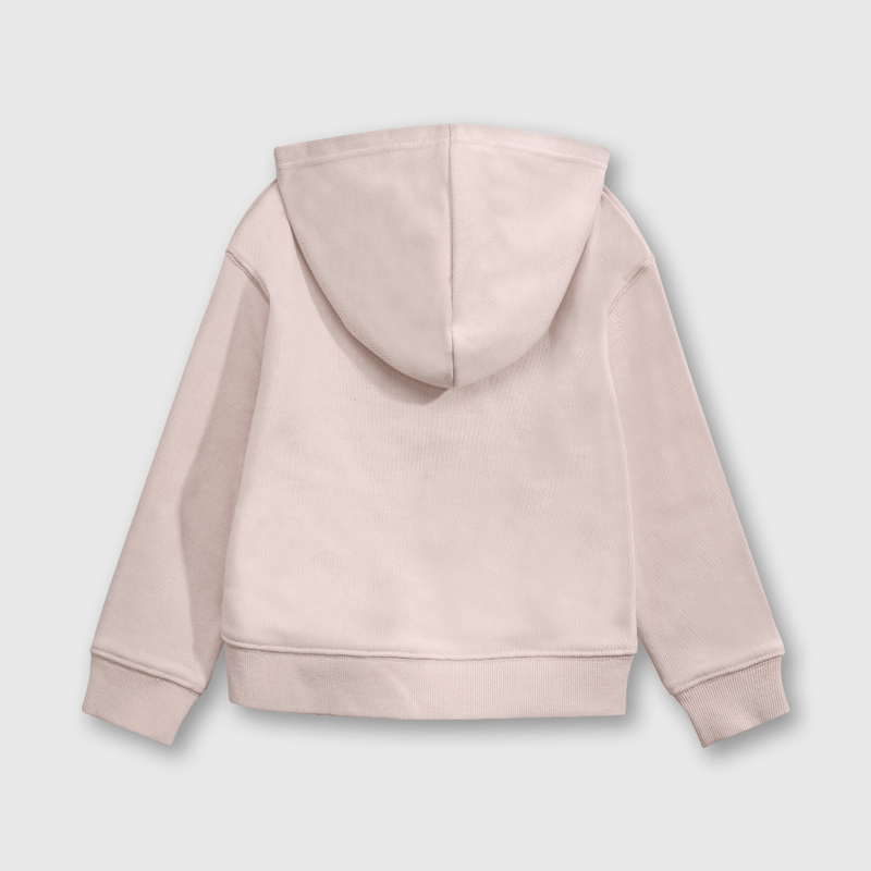 Polerón Beige con Gorro Forrado de Jersey y Cierre para Niña