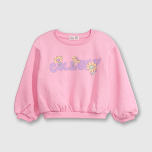 Polerón Fucsia Holgado de polycotton Estampado para Bebé