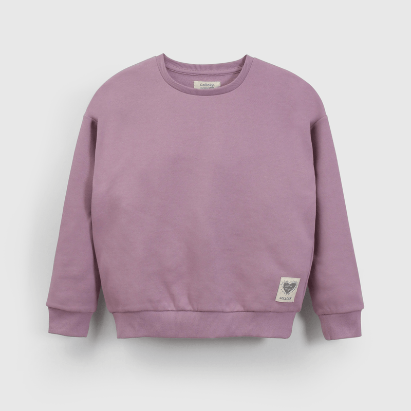 Polerón Morado de polycotton Cerrado Liso para Niña