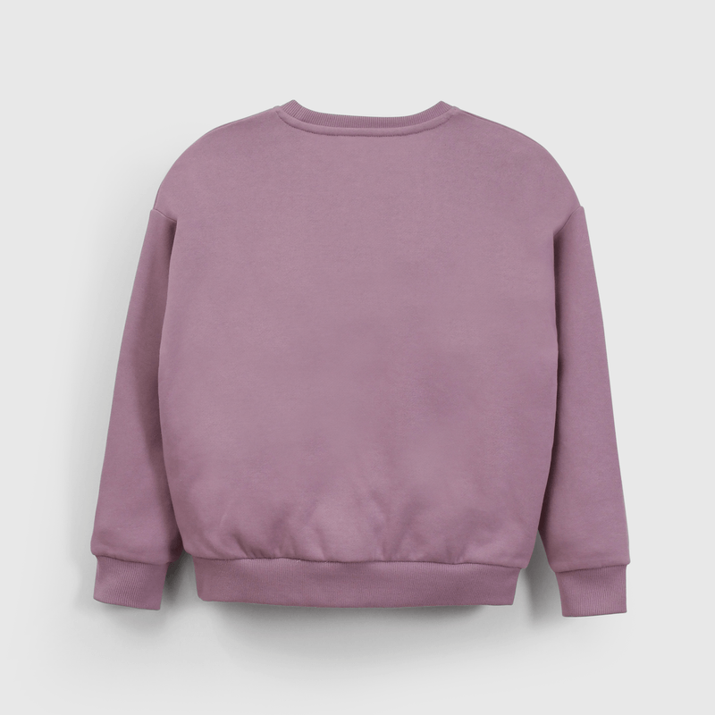 Polerón Morado de polycotton Cerrado Liso para Niña
