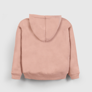 Polerón Rosado con Gorro Forrado de Jersey y Cierre para Niña