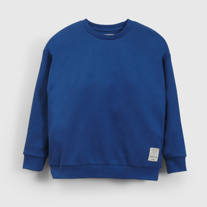 Polerón Azul de polycotton Cerrado Liso para Niño de 3 a 12 años