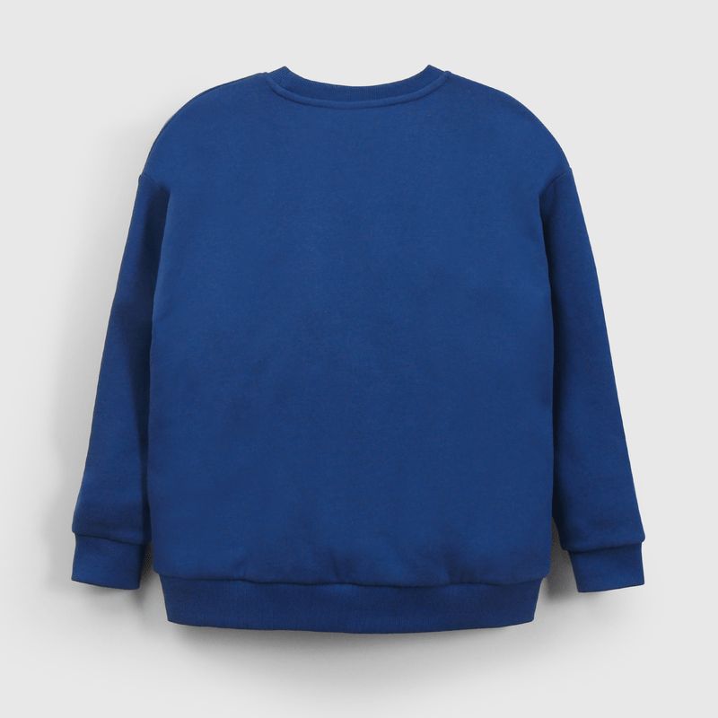 Polerón Azul de polycotton Cerrado Liso para Niño de 3 a 12 años