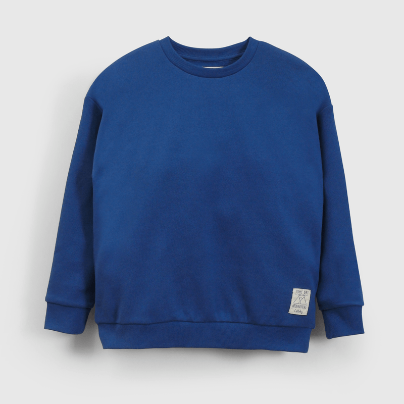 Polerón Azul de polycotton Cerrado Liso para Niño de 3 a 12 años