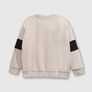 Polerón Beige Hombro Caído de polycotton Estampado para Niño