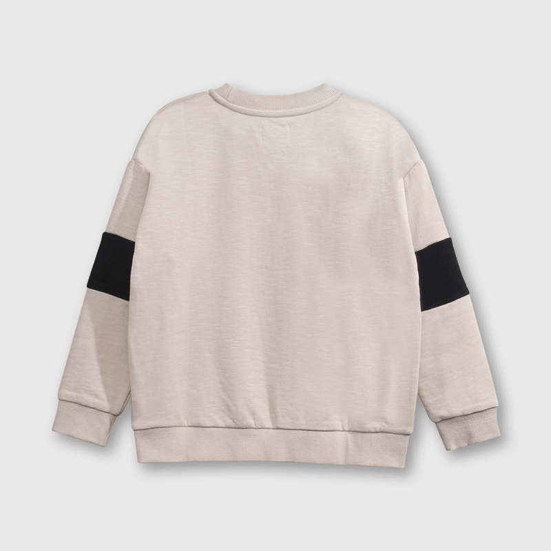 Polerón Beige Hombro Caído de polycotton Estampado para Niño