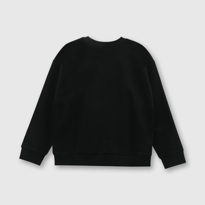 Polerón Negro de polycotton Cerrado Liso para Niño de 3 a 12 años