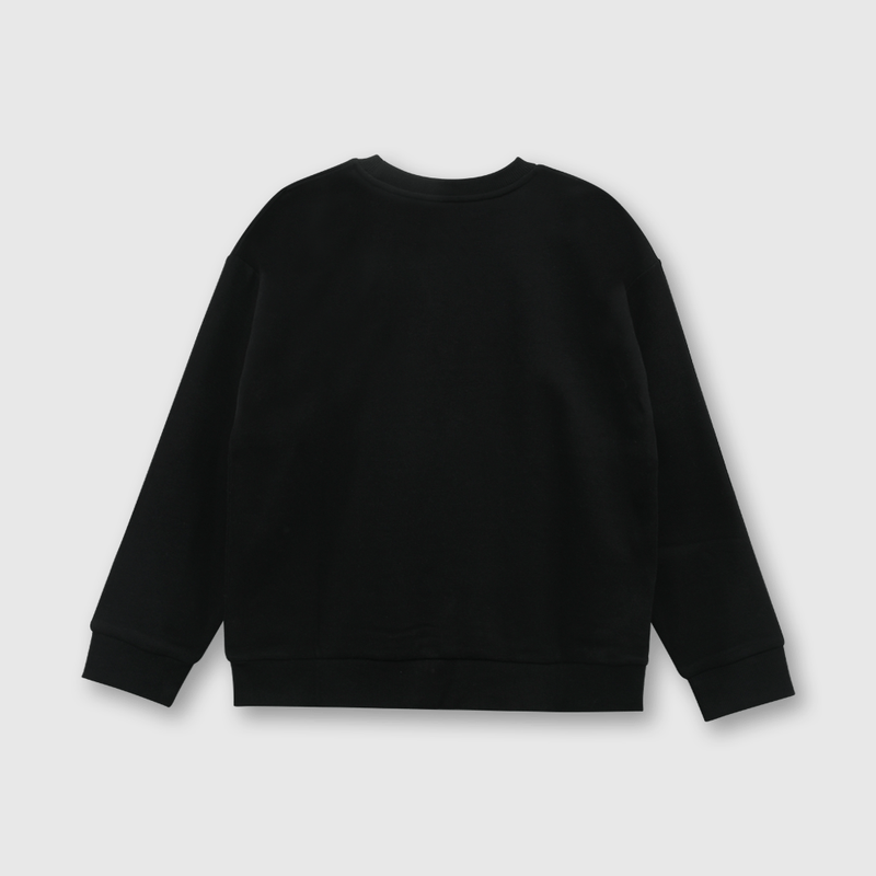 Polerón Negro de polycotton Cerrado Liso para Niño de 3 a 12 años